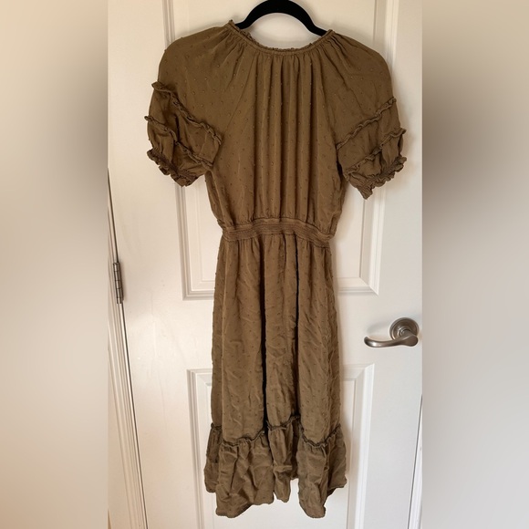 Blu pepper boho style dark olive green knee high dress - Picture 5 of 8